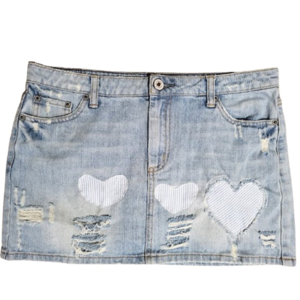 American Eagle Upcycled Patchwork Distressed Deni… - image 1